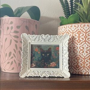 Tiny Elegant White Ornate Photo Frame